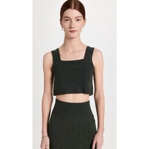 Lisa Yang Barbara Crop Top Sweater 100% Cashmere Size 1 Small / Medium Olive NWT